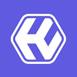 logo met letter K en V in een moderne paarse stijl