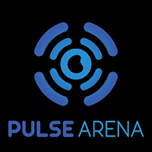 logo van Pulse Arena met abstract wifi-achtig symbool