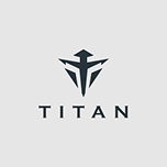 logo van Titan met minimalistisch symbool en tekst