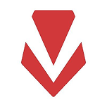 rood minimalistisch logo in de vorm van de letter V
